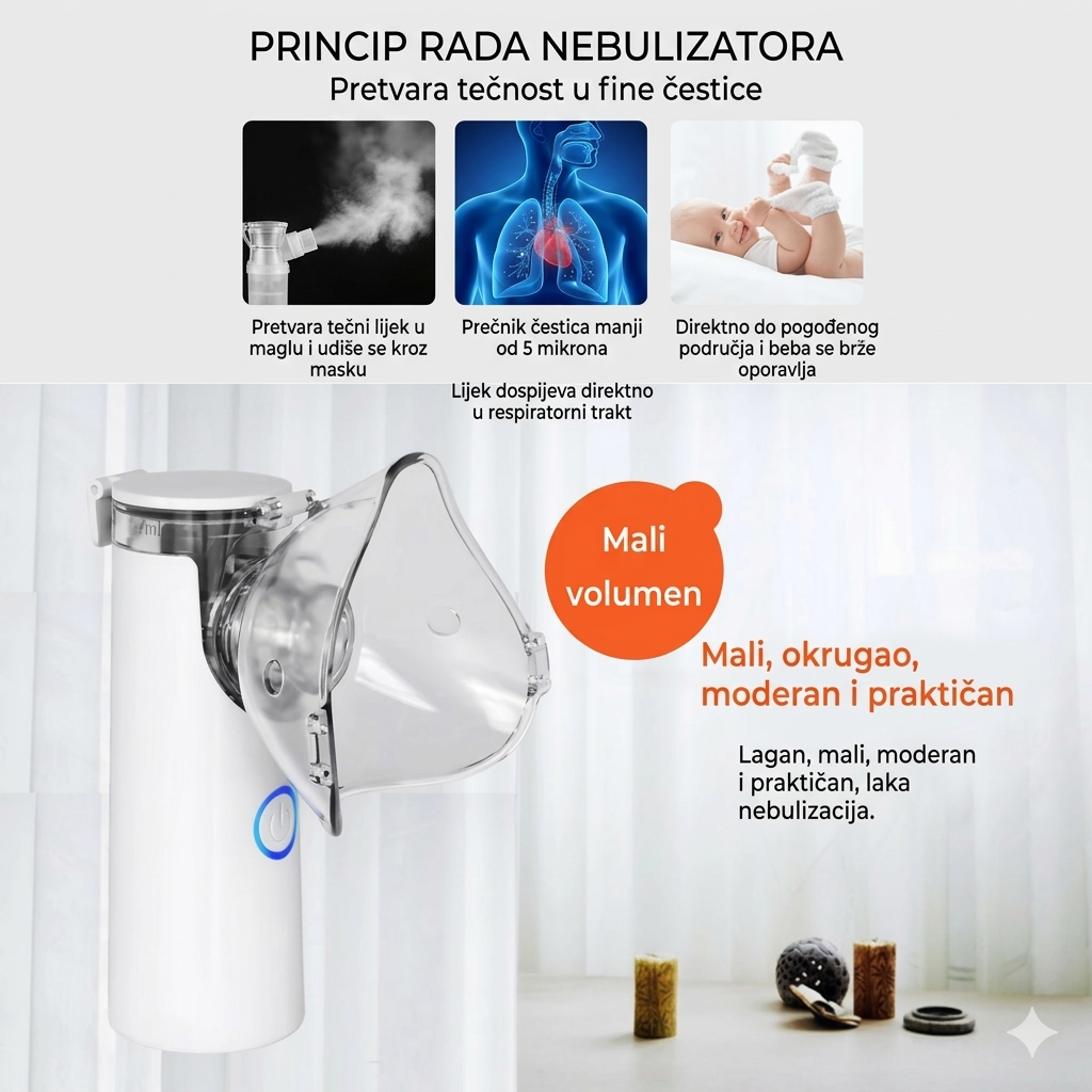 Ultra-Tihi Prenosni Inhalator